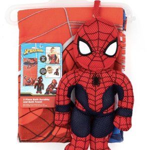 Marvel Spiderman, 2 Piece Bathset, Scrubby and Bath Towel